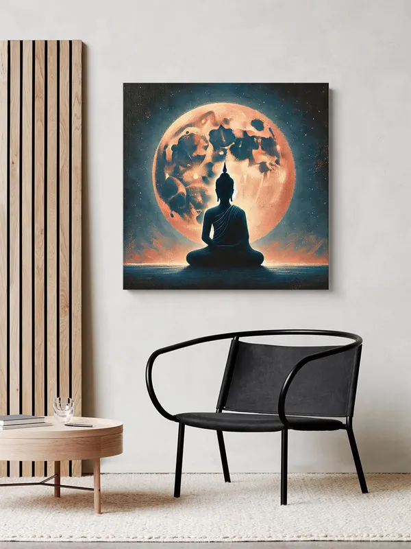 Buddha_Silhouette_against_Moonlight_Canvas-Wrapped_Painting,_�_Zen_Wall_Art_36X36_Inches_(FLP36X360524)