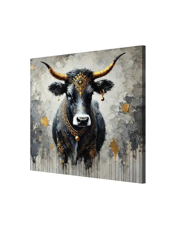 Canvas_Wrapped_Painting_of_Divine_Bull_Nandi_-_Traditional_Indian_Decor_for_Worship_Rooms_-_36X36_Inches(FLP36X360549)