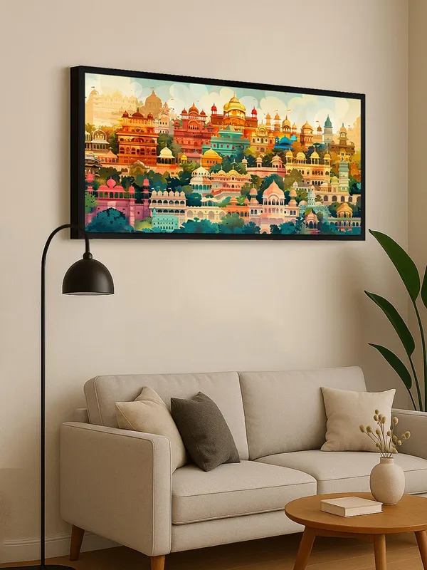 Colorful_Indian_Palace_Architecture_Wall_Art,_Framed_Canvas_Print,_Living_Room_Decor