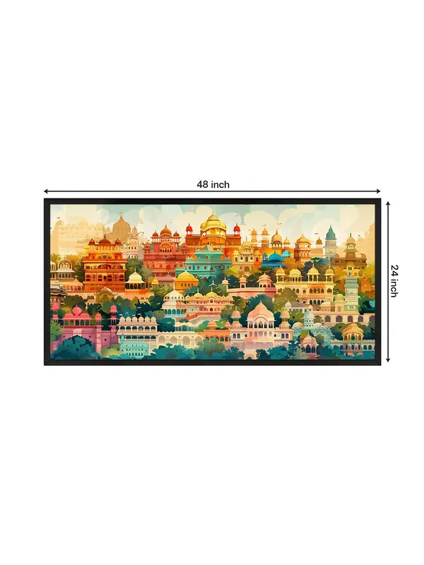 Colorful_Indian_Palace_Architecture_Wall_Art,_Framed_Canvas_Print,_Living_Room_Decor