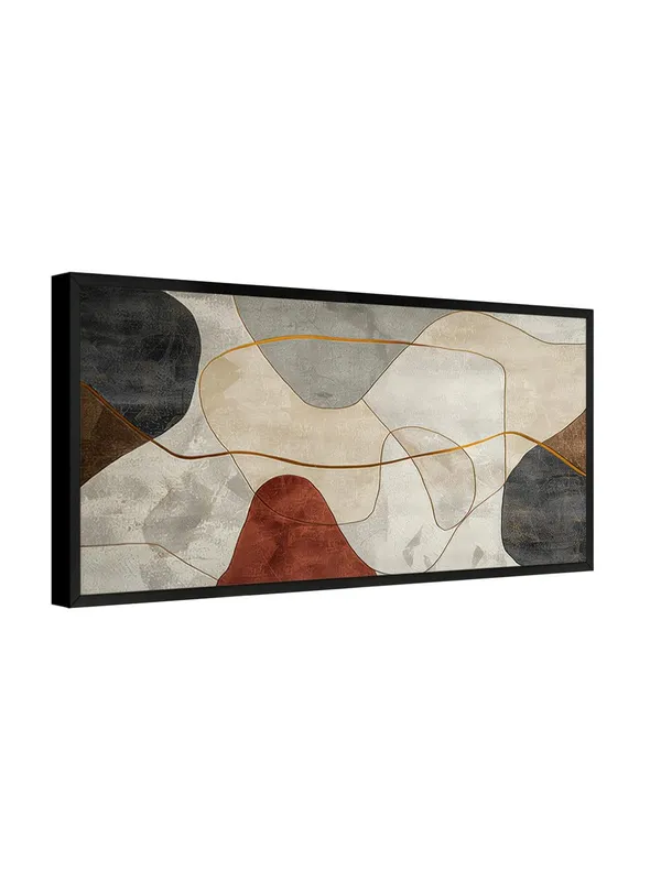 Modern_Abstract_Wall_Art_with_Black_Frame,_Geometric_Design_in_Grey,_Red_and_Gold_Tones,_Contemporary_Home_Décor