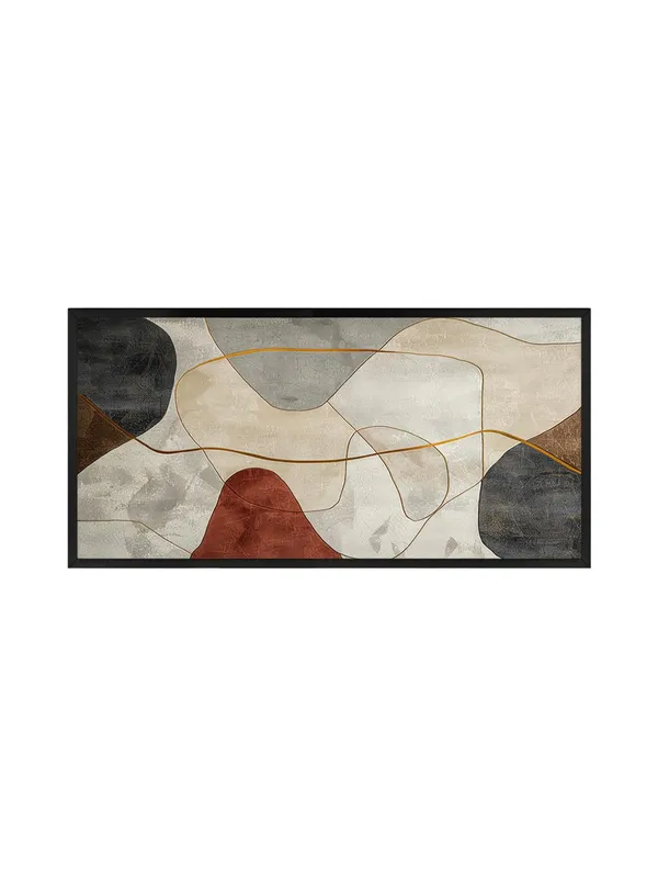 Modern_Abstract_Wall_Art_with_Black_Frame,_Geometric_Design_in_Grey,_Red_and_Gold_Tones,_Contemporary_Home_Décor