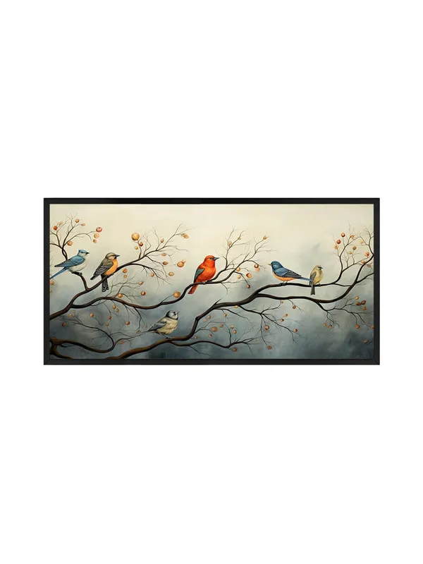 Birds_on_Branch_Canvas_Wall_Art,_120_x_60_cm,_Black_Frame,_Nature_Print_for_Living_Room