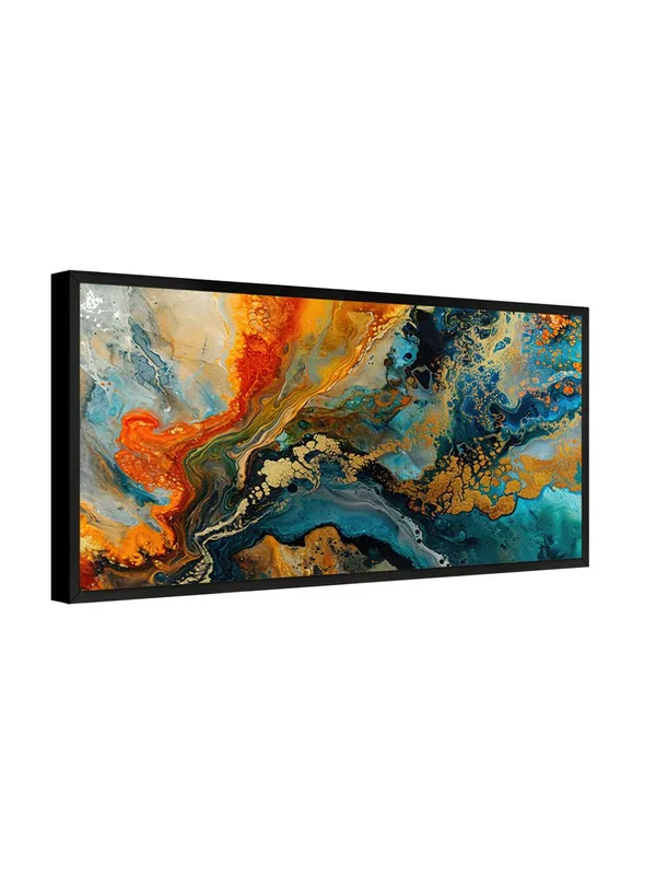 Modern_Abstract_Wall_Art_Canvas_Print,_Blue_and_Orange_Fluid_Art_Painting,_Living_Room_Decor,_Black_Frame