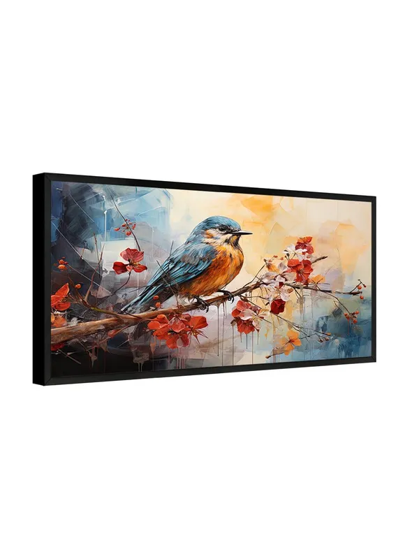 Abstract_Bird_Canvas_Print_Wall_Art_with_Black_Frame,_120_x_60_cm,_Modern_Contemporary_Watercolour_Style,_Multicolour