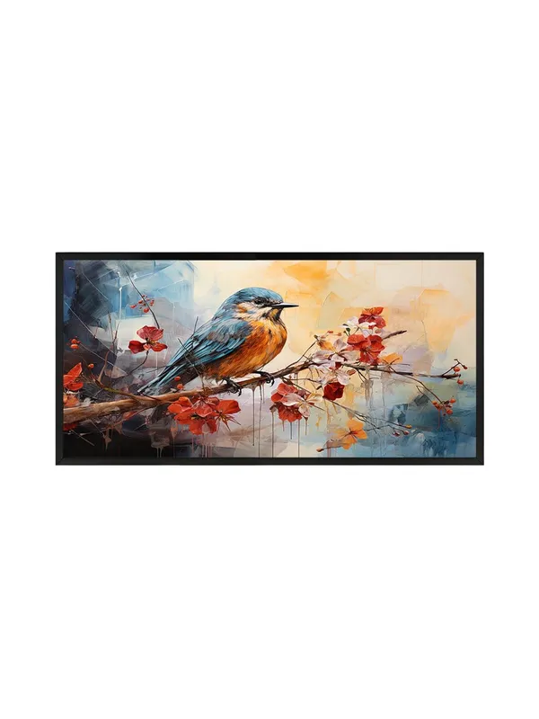 Abstract_Bird_Canvas_Print_Wall_Art_with_Black_Frame,_120_x_60_cm,_Modern_Contemporary_Watercolour_Style,_Multicolour