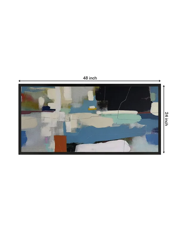 Abstract_Fluid_Art_Canvas_Print,_120_x_60_cm,_Black_Frame,_Modern_Contemporary_Wall_Art,_Multicolour