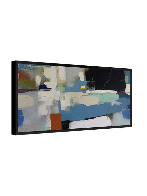 Abstract_Fluid_Art_Canvas_Print,_120_x_60_cm,_Black_Frame,_Modern_Contemporary_Wall_Art,_Multicolour