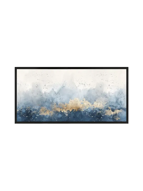 Abstract_Blue_and_Gold_Wall_Art,_Modern_Watercolor_Canvas_Print_with_Black_Frame,_Living_Room_Decor