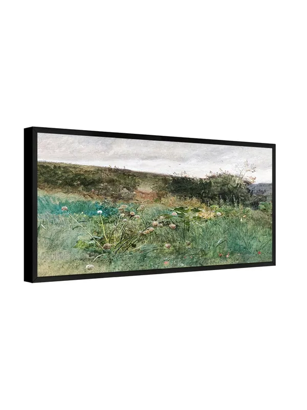 Landscape_Wall_Art_Print,_Meadow_Scene_Canvas_with_Black_Frame,_Large_Living_Room_Decor