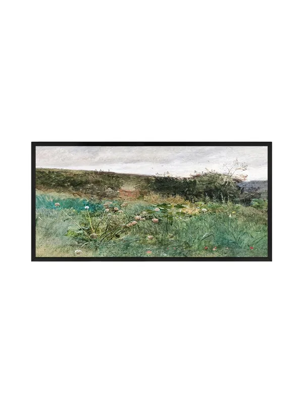 Landscape_Wall_Art_Print,_Meadow_Scene_Canvas_with_Black_Frame,_Large_Living_Room_Decor