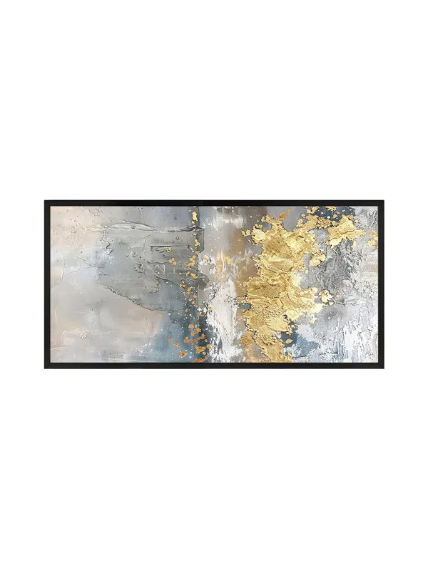 Modern_Abstract_Wall_Art,_Grey_and_Gold_Canvas_Print_with_Black_Frame,_Living_Room_Decor
