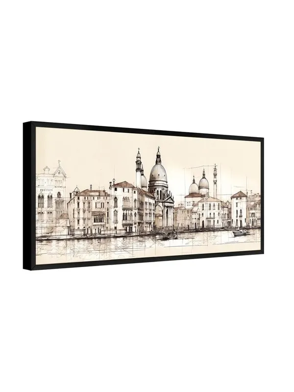 Venice_Cityscape_Sketch_Wall_Art,_Black_and_White_Canvas_Print,_Large_Framed_Artwork_for_Living_Room