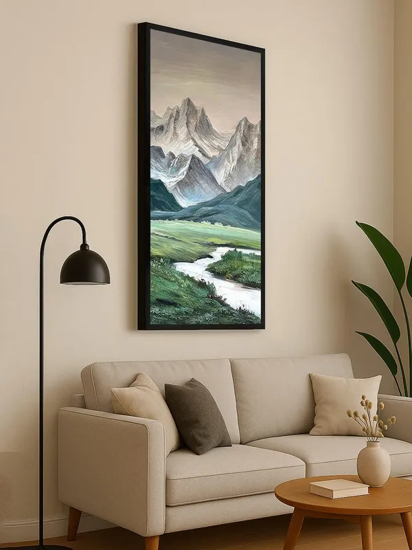 Mountain_Landscape_Canvas_Wall_Art,_Framed_Nature_Print,_Living_Room_Decor,_3D_Snow_Peak_River_Valley_Painting