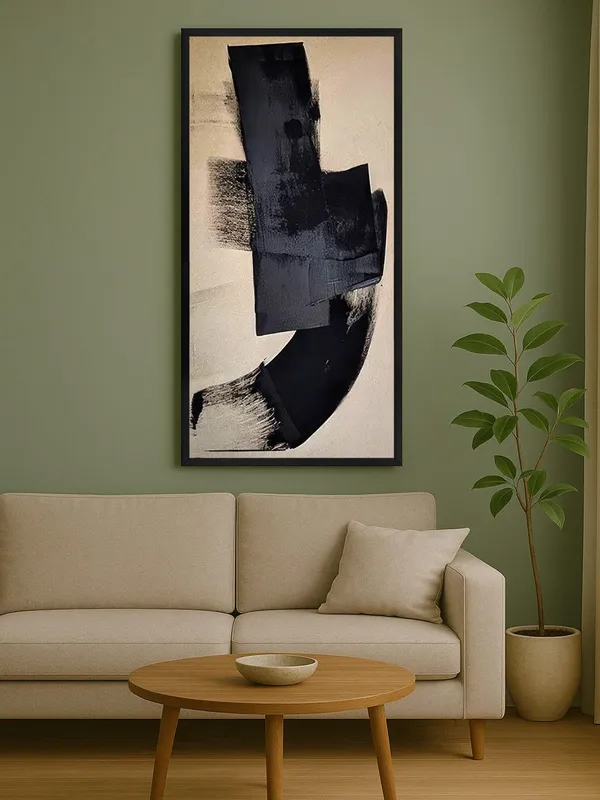 Modern_Abstract_Black_Brushstroke_Wall_Art,_Large_Framed_Canvas_Print,_Contemporary_Home_Decor
