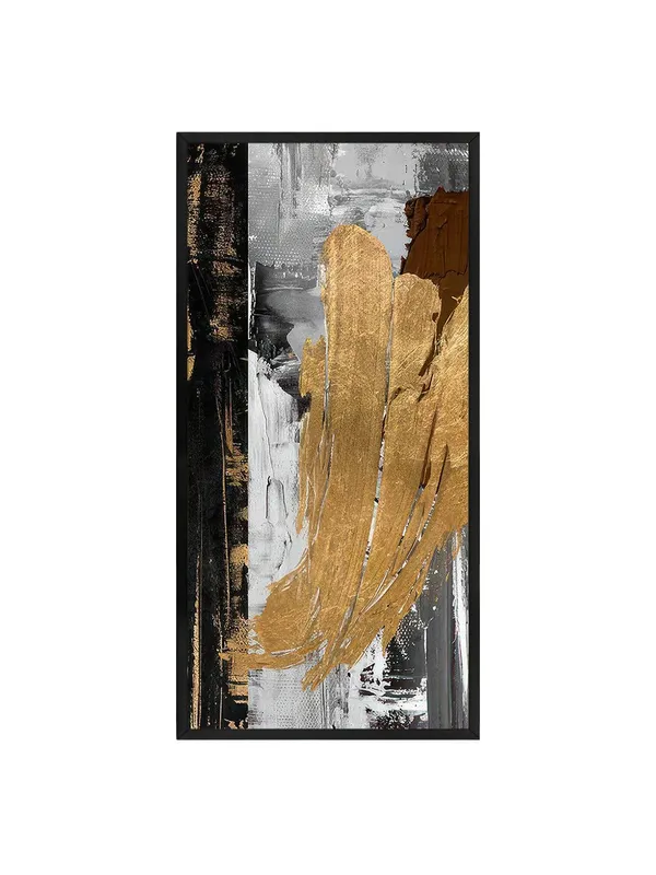 Modern_Abstract_Wall_Art_Canvas,_Black_Frame,_Gold_and_Grey_Brushstroke_Design,_Living_Room_Decor