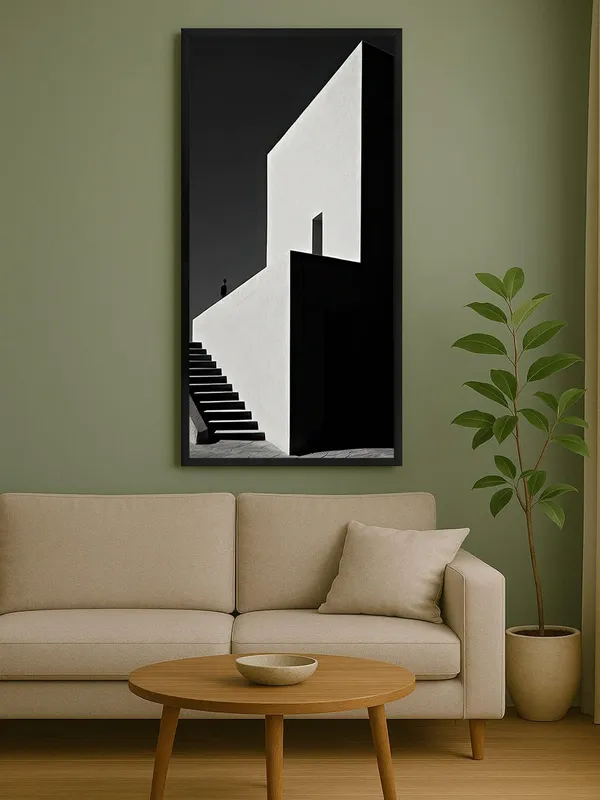 Modern_Minimalist_Black_and_White_Staircase_Wall_Art,_Framed_Canvas_Print_for_Living_Room_Decor