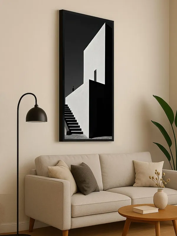 Modern_Minimalist_Black_and_White_Staircase_Wall_Art,_Framed_Canvas_Print_for_Living_Room_Decor