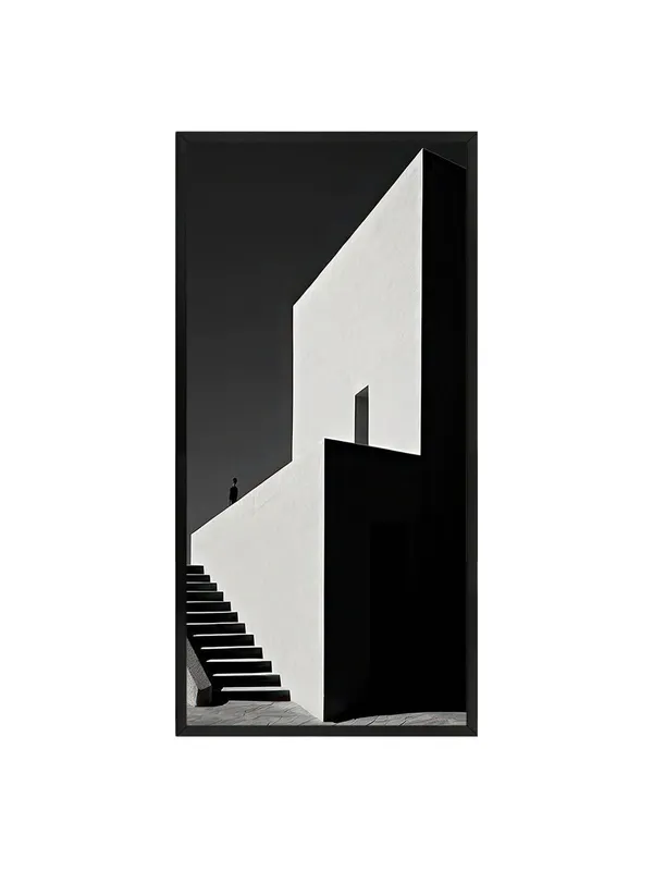 Modern_Minimalist_Black_and_White_Staircase_Wall_Art,_Framed_Canvas_Print_for_Living_Room_Decor