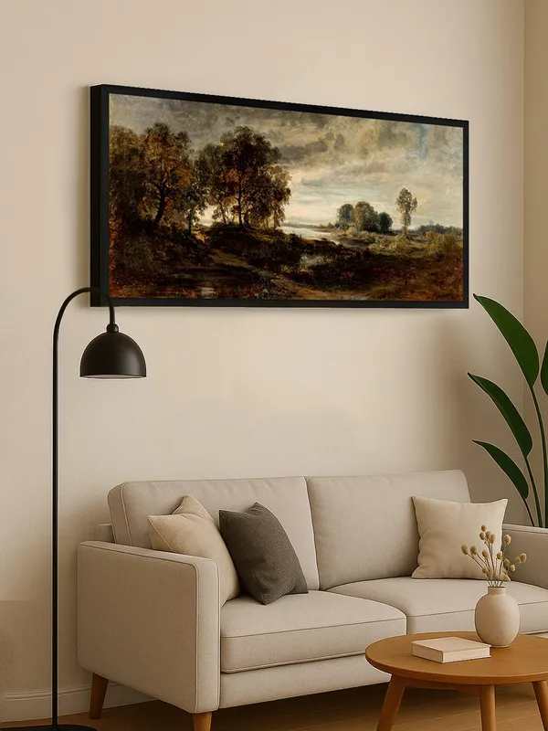 Classic_Landscape_Wall_Art_Print,_Black_Frame,_Nature_Scene_Canvas_for_Living_Room_Decor