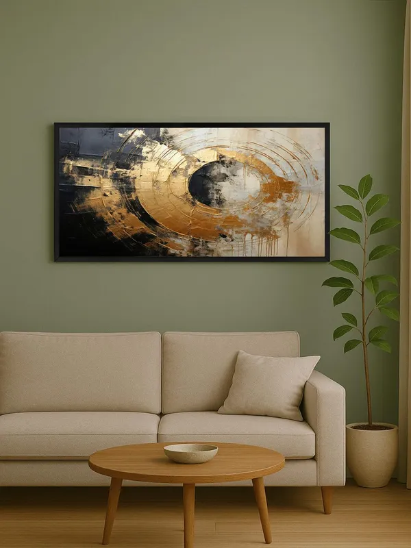 Modern_Abstract_Wall_Art_Canvas,_Black_and_Gold_Circular_Design,_Large_Living_Room_Decor,_Framed