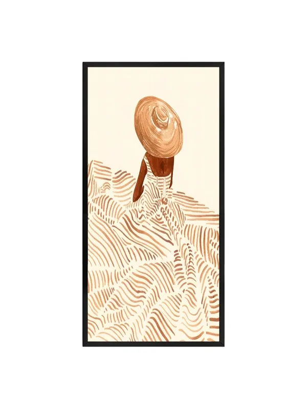 Modern_Abstract_Wall_Art,_Terracotta_Waves_Pattern,_Black_Frame,_Vertical_Canvas_Print