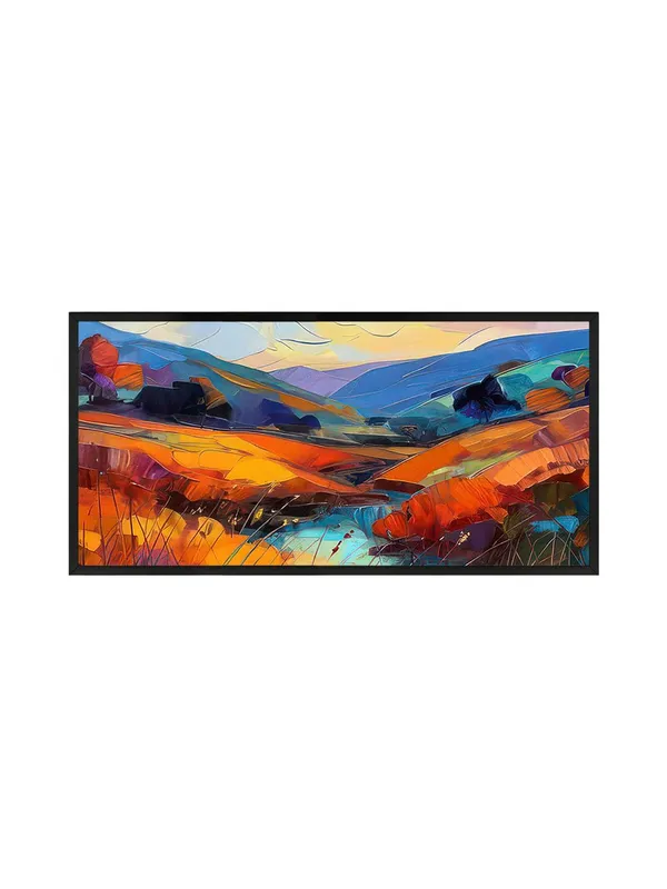 Modern_Abstract_Landscape_Wall_Art,_Vibrant_Mountain_Scene_Canvas_Print_with_Black_Frame,_Living_Room_Decor