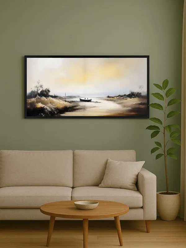 Modern_Landscape_Wall_Art_Print_with_Black_Frame,_Seascape_Canvas_Painting,_Living_Room_Decor