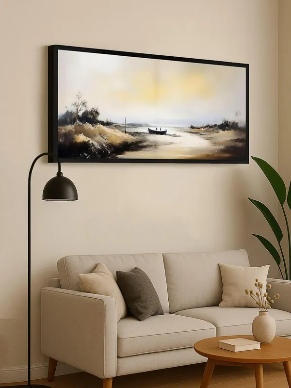 Modern_Landscape_Wall_Art_Print_with_Black_Frame,_Seascape_Canvas_Painting,_Living_Room_Decor