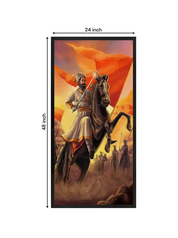 Historical_Warrior_Canvas_Wall_Art,_Black_Frame,_120_x_60_cm,_Vertical_Orientation,_Matte_Finish