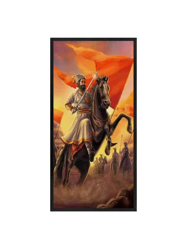 Historical_Warrior_Canvas_Wall_Art,_Black_Frame,_120_x_60_cm,_Vertical_Orientation,_Matte_Finish