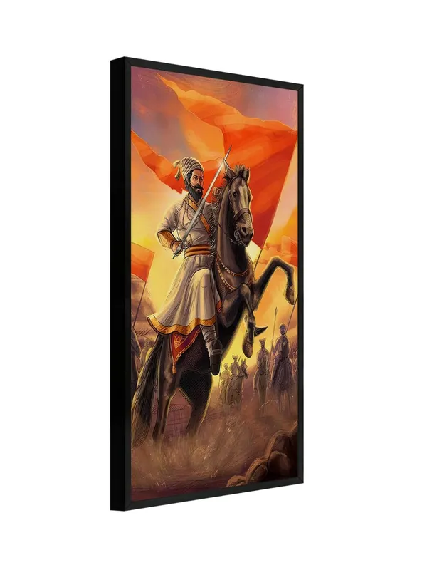 Historical_Warrior_Canvas_Wall_Art,_Black_Frame,_120_x_60_cm,_Vertical_Orientation,_Matte_Finish