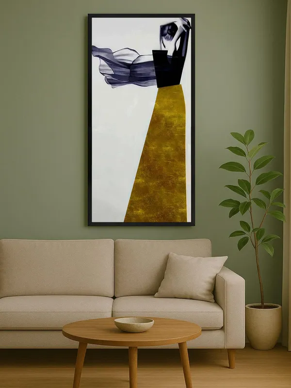 Modern_Abstract_Wall_Art,_Canvas_Print_with_Black_Frame,_Gold_and_Navy_Design,_120_x_60_cm,_Vertical_Orientation