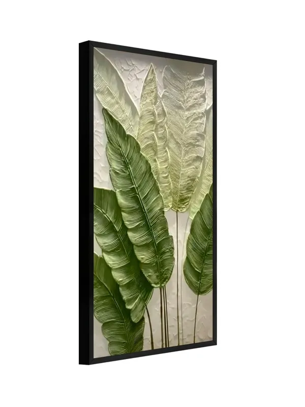 Tropical_Palm_Leaves_Wall_Art,_Large_Framed_Canvas_Print,_Green_and_White,_Modern_Botanical_Decor