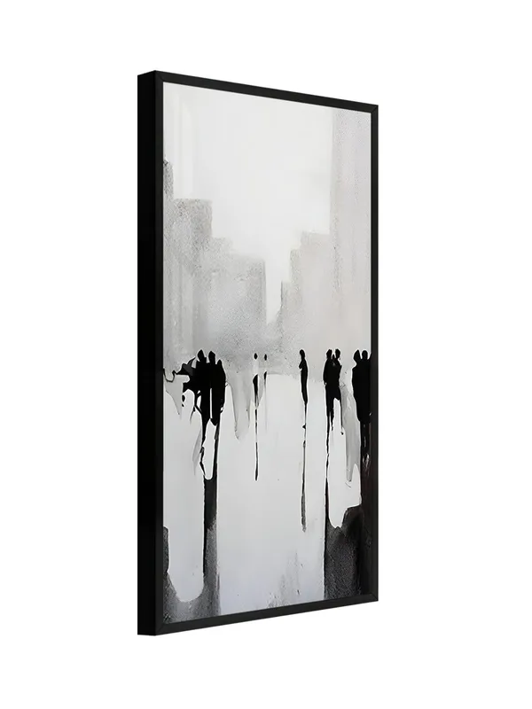 Modern_Abstract_Black_and_White_Wall_Art,_Minimalist_Cityscape_Canvas_Print_with_Frame,_Living_Room_Decor