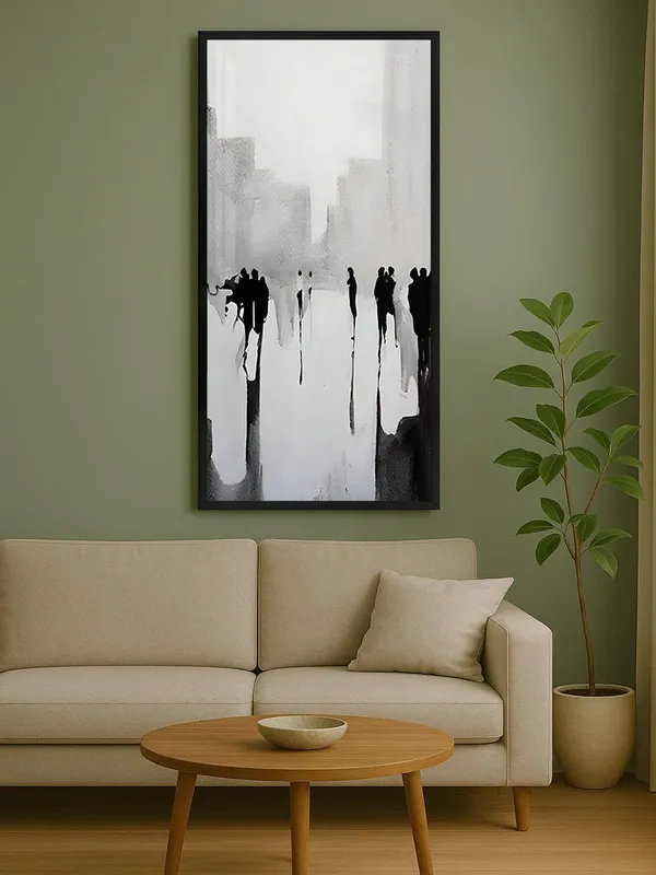 Modern_Abstract_Black_and_White_Wall_Art,_Minimalist_Cityscape_Canvas_Print_with_Frame,_Living_Room_Decor