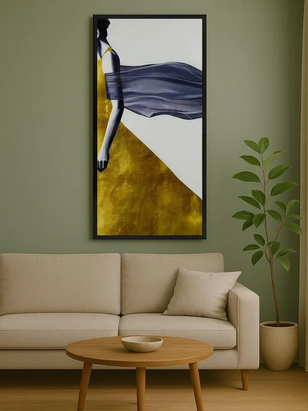 Modern_Abstract_Wall_Art_Canvas_Print,_Black_Frame,_Yellow_and_Grey_Design,_120_x_60_cm,_Living_Room_Decor