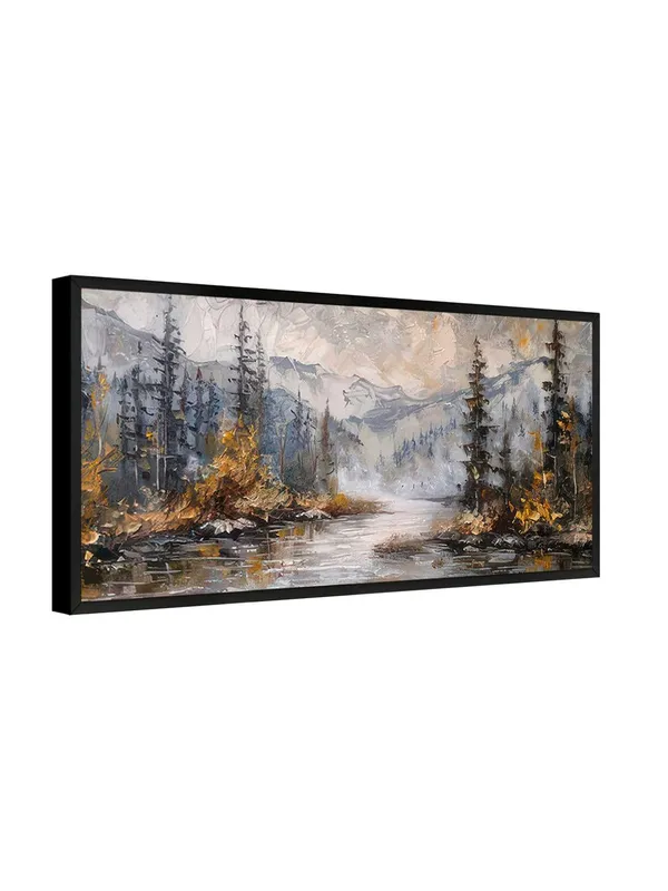 Mountain_Lake_Landscape_Canvas_Wall_Art,_Black_Frame,_Nature_Scene_Living_Room_Decor