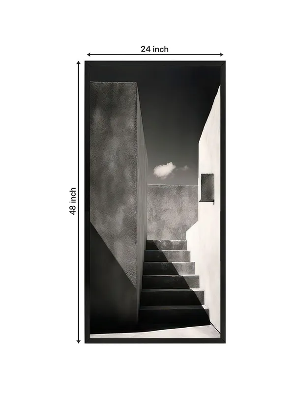 Modern_Black_and_White_Staircase_Photography_Wall_Art,_Framed_Print,_Contemporary_Home_Decor