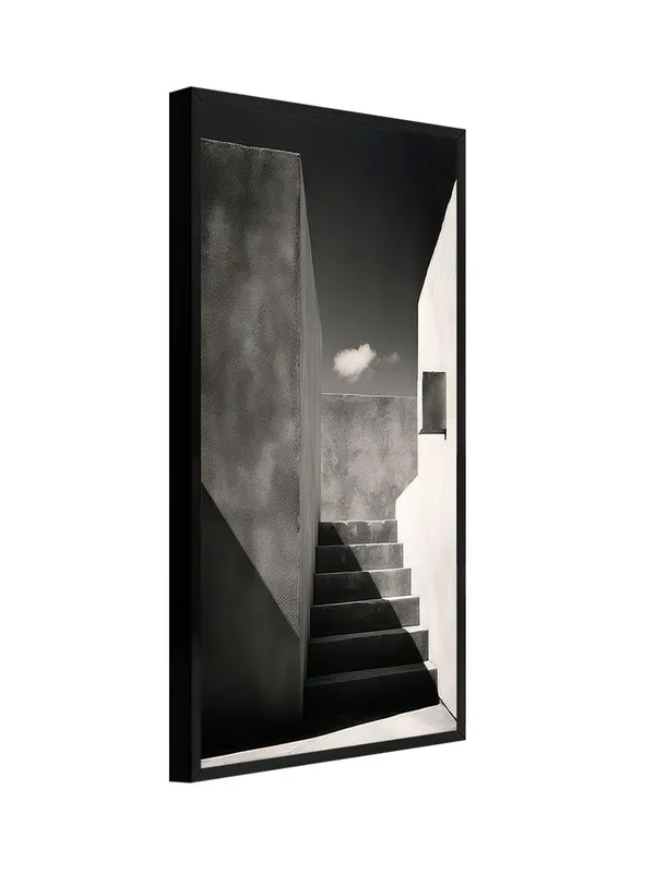 Modern_Black_and_White_Staircase_Photography_Wall_Art,_Framed_Print,_Contemporary_Home_Decor