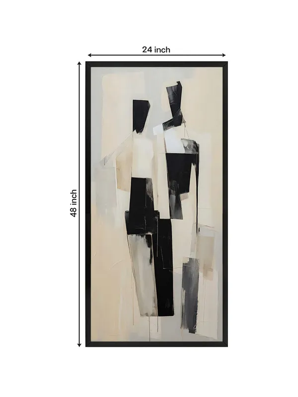 Modern_Abstract_Wall_Art,_Black_and_White_Canvas_Print,_120_x_60_cm,_Framed_Vertical_Painting_for_Living_Room