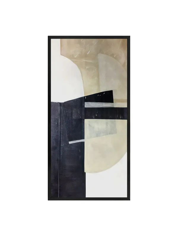 Modern_Abstract_Wall_Art_Print,_Black_and_Beige_Geometric_Canvas,_120_x_60_cm,_Framed,_Living_Room_Decor
