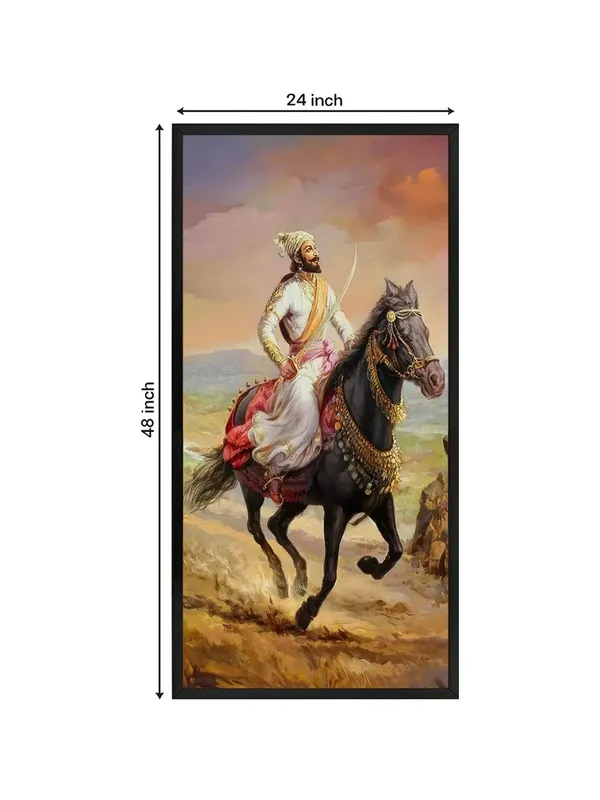 Royal_Warrior_Canvas_Wall_Art,_120_x_60_cm,_Black_Frame,_Modern_Contemporary_Style,_Living_Room_Decor