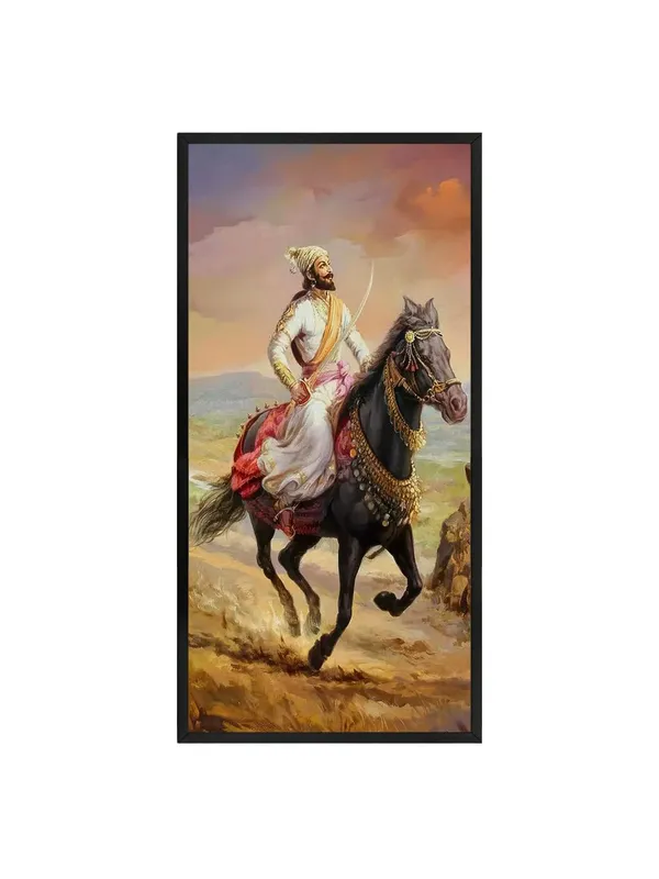 Royal_Warrior_Canvas_Wall_Art,_120_x_60_cm,_Black_Frame,_Modern_Contemporary_Style,_Living_Room_Decor