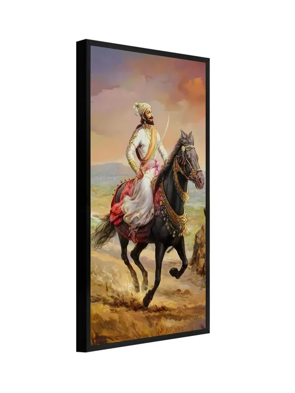 Royal_Warrior_Canvas_Wall_Art,_120_x_60_cm,_Black_Frame,_Modern_Contemporary_Style,_Living_Room_Decor