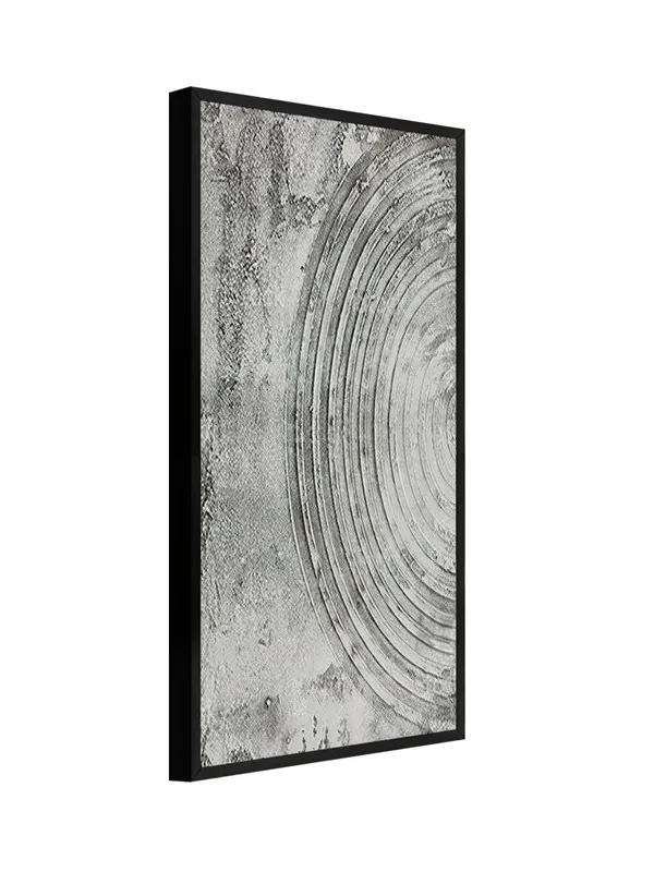 Modern_Abstract_Wall_Art,_Grey_Concentric_Circles_Canvas_Print,_Black_Frame,_Living_Room_Decor