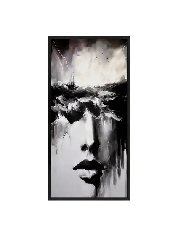 Abstract_Black_and_White_Canvas_Wall_Art,_Storm_at_Sea_Portrait,_Modern_Contemporary,_120_x_60_cm,_Framed_Print