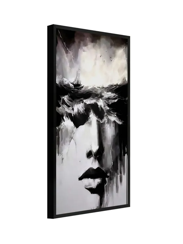 Abstract_Black_and_White_Canvas_Wall_Art,_Storm_at_Sea_Portrait,_Modern_Contemporary,_120_x_60_cm,_Framed_Print