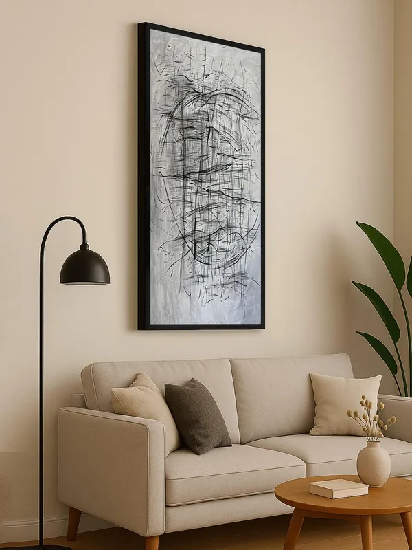 Abstract_Black_and_White_Wall_Art,_Modern_Minimalist_Canvas_Print,_Large_Vertical_Framed_Artwork