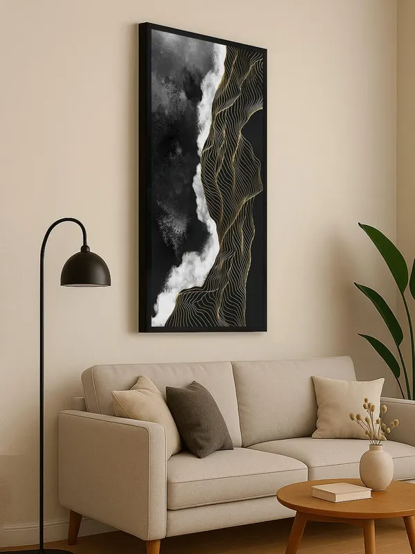 Modern_Abstract_Wall_Art,_Black_and_Gold_Wave_Pattern_Canvas_Print_with_Frame,_Contemporary_Home_Decor